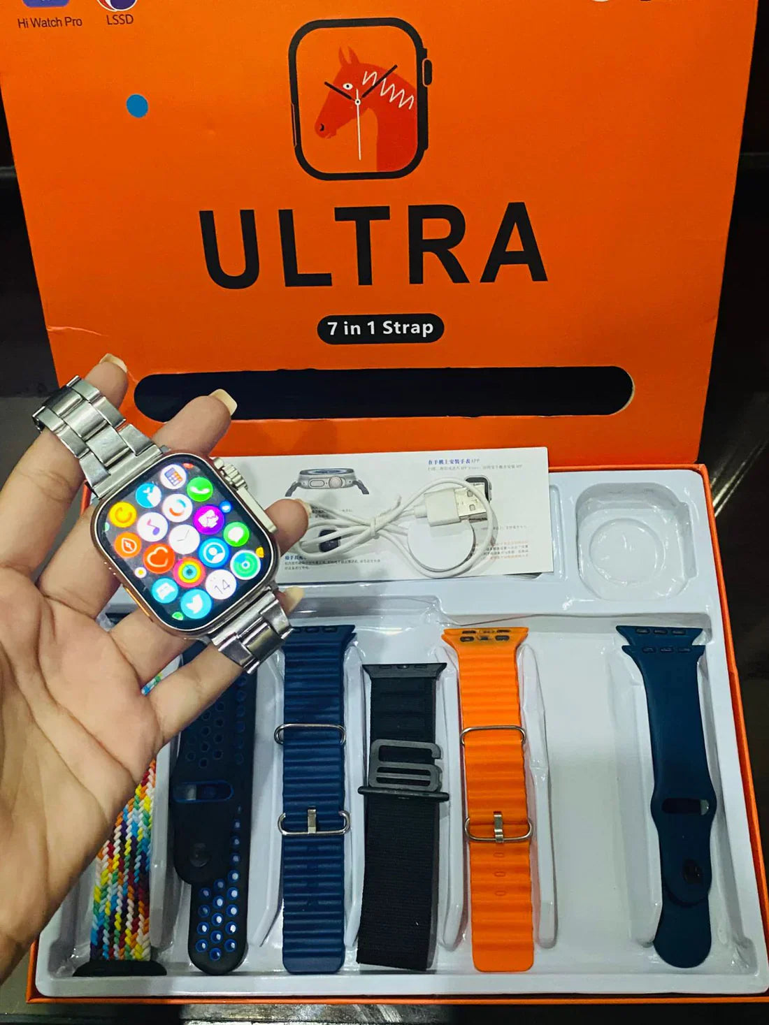 Hi Watch Pro Ultra Smartwatch – 7-in-1 Strap Bundle